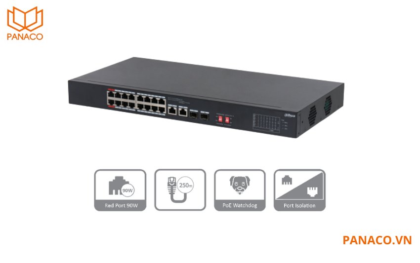 Switch PoE 18 cổng Dahua DH-S3218-16ET-135