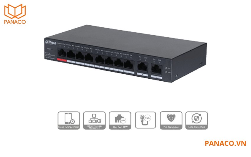 Switch PoE Cloud Dahua DH-CS4010-8ET-110