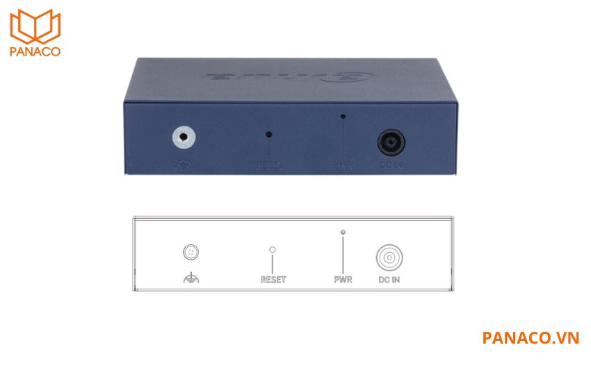 DH-CS4006-4ET2GT-36 thiết kế nút reset vật lý giúp khôi phục cấu hình mặc định dễ dàng trong trường hợp thiết bị gặp sự cố, quên mật khẩu hoặc cần cài đặt lại.