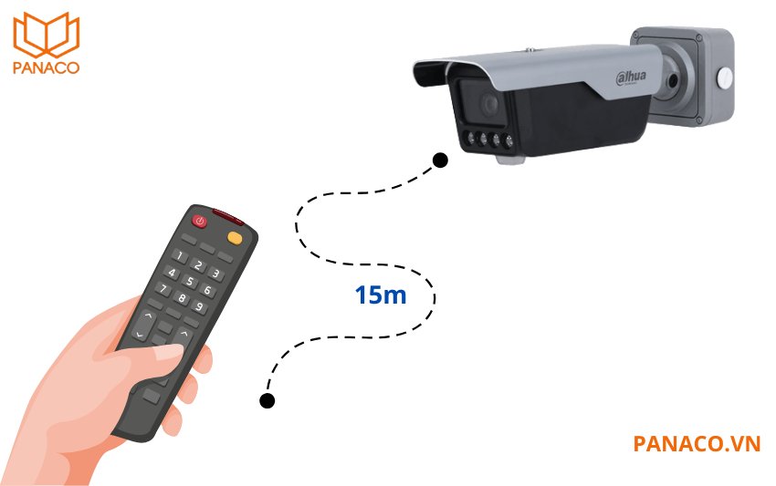 Dahua trang bị khả năng remote điều khiển từ xa với khoảng cách lên đến 15 mét