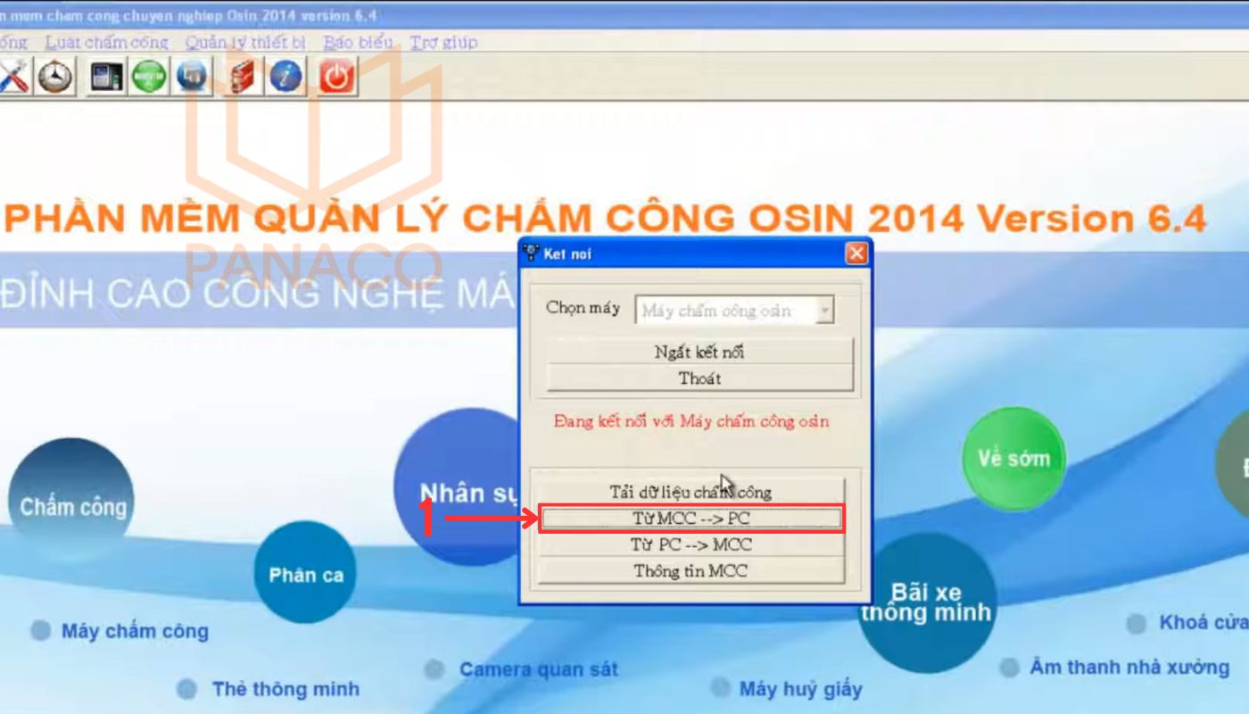 Kết nối máy chấm công với OSIN 2014 Kết nối máy chấm công với OSIN 2014