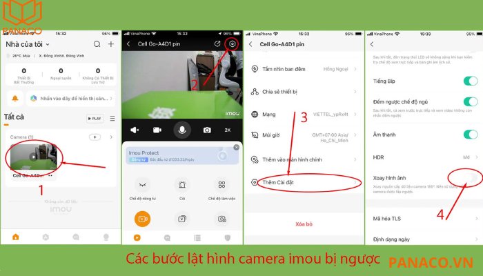 Cách xoay camera Imou bị ngược trên điện thoại Hướng dẫn chỉnh camera Imou bị ngược