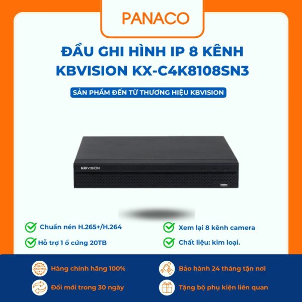 Đầu ghi hình IP 8 kênh Kbvision KX-C4K8108SN3