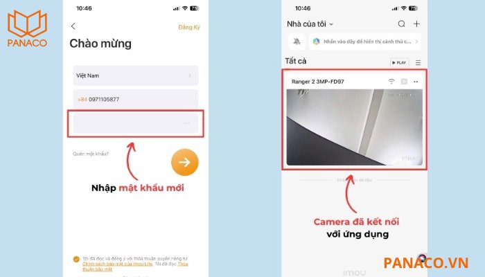 Đổi mật khẩu tài khoản Imou