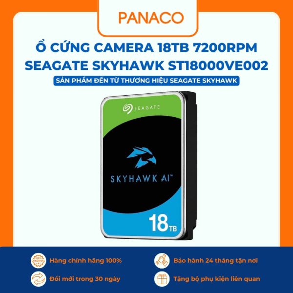 Ổ cứng camera 18TB 7200rpm Seagate Skyhawk ST18000VE002