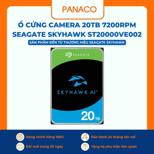 Ổ cứng camera 20TB 7200rpm Seagate Skyhawk ST20000VE002