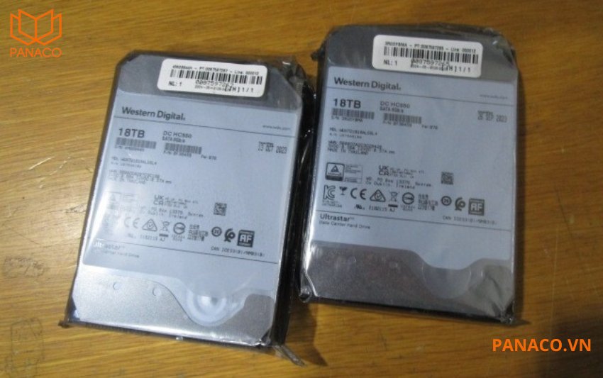 WD Ultrastar 18TB DC HC550 (0F38459) sở hữu kích thước tiêu chuẩn 3.5 inch,