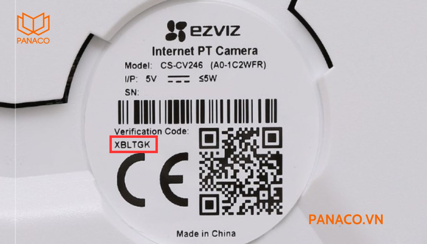 Mã xác thực ONVIF của camera Ezviz nằm trên tem dán hoặc trên vỏ hộp sản phẩm