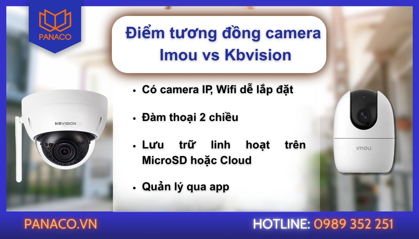 Giống nhau giữa camera Imou và camera Kbvision