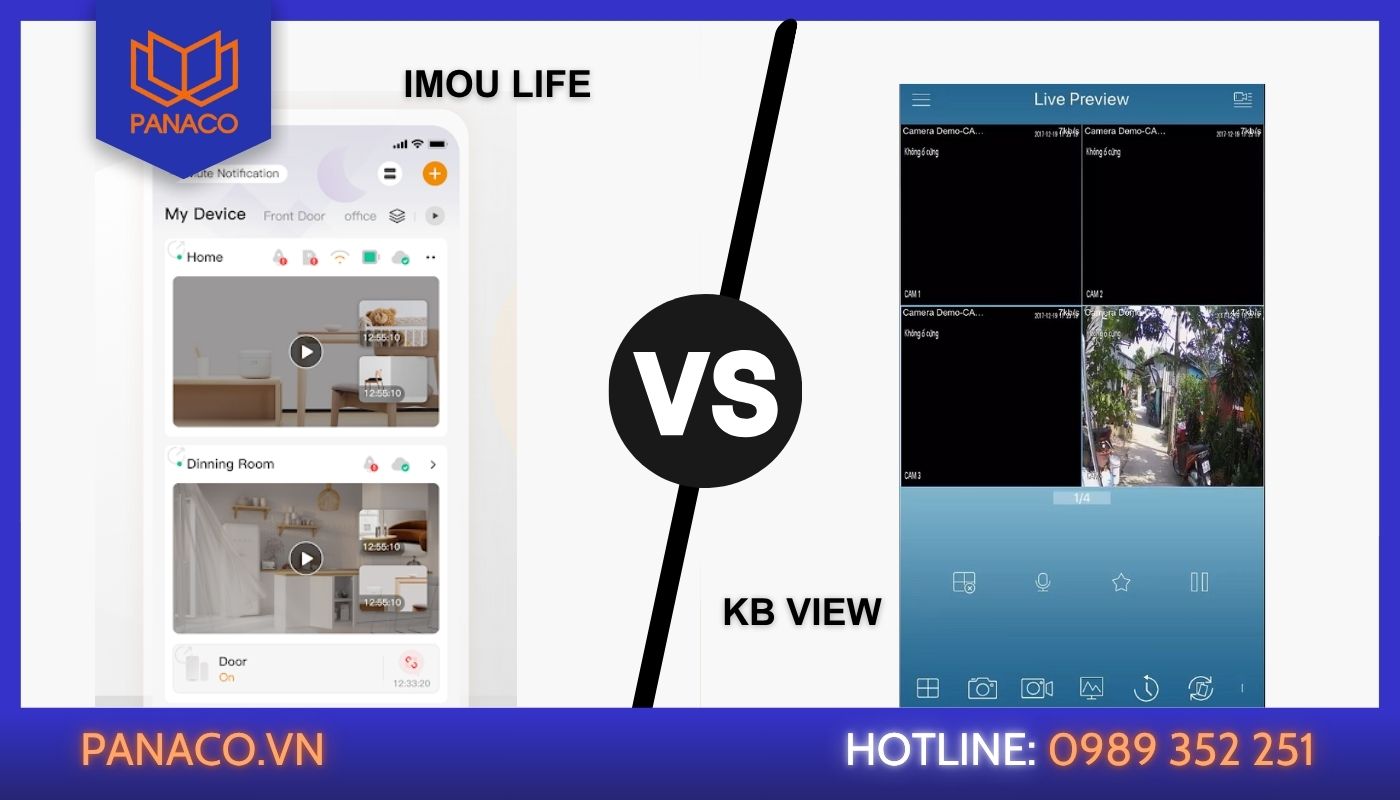 Phần mềm quản lý Imou Life và Kbvision Plus