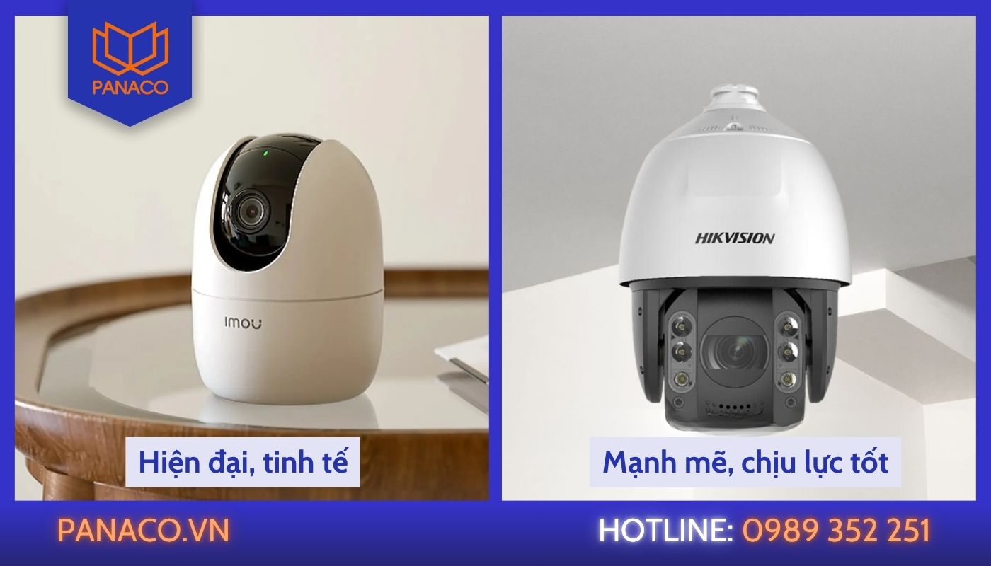 So sánh camera Imou và Hikvision về thiết kế
