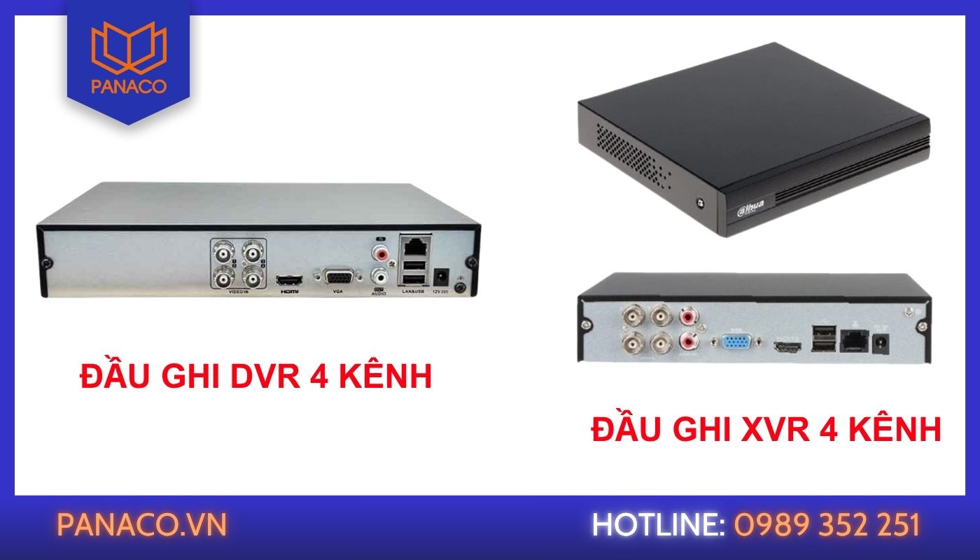 Đầu ghi DVR/XVR 4 kênh ghi hình camera analog, truyền tín hiệu qua cáp đồng trục, không cần mạng