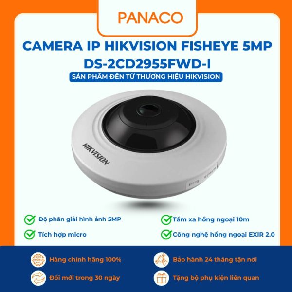 Camera IP Hikvision Fisheye 5MP DS-2CD2955FWD-I