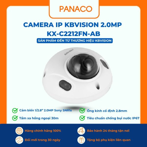 Camera IP Kbvision 2.0MP KX-C2212FN-AB