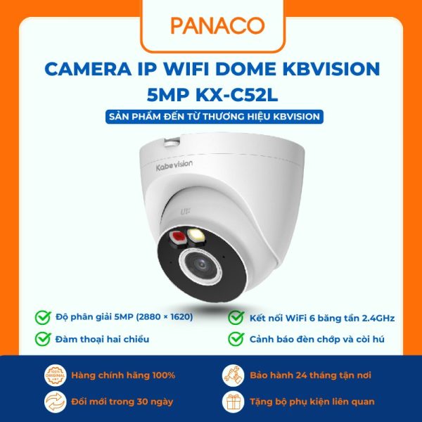 Camera IP Wifi Dome Kbvision 5MP KX-C52L
