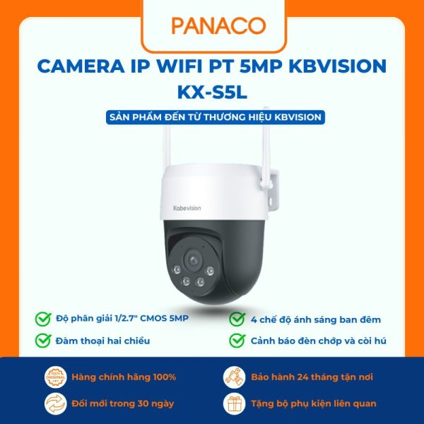 Camera IP Wifi PT 5MP Kbvision KX-S5L