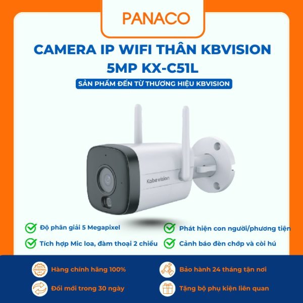 Camera IP Wifi Thân Kbvision 5MP KX-C51L