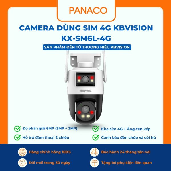Camera dùng sim 4G Kbvision KX-SM6L-4G