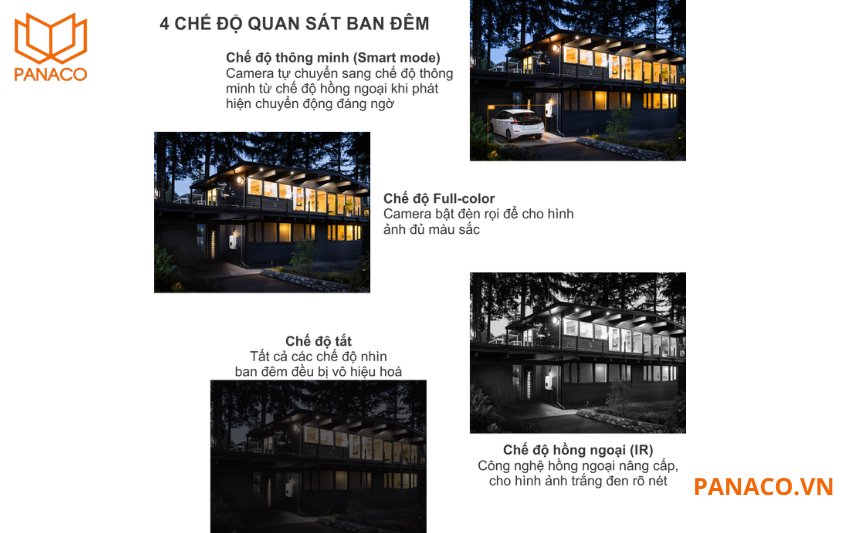 Camera imou IPC-K7FP-3H0WE hỗ trợ 4 chế độ quan sát ban đêm