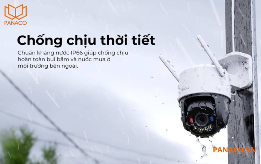 Camera imou IPC-K7FP-5H0WE thiết kế vỏ nhựa đạt chuẩn IP66 chống nước, chống bụi