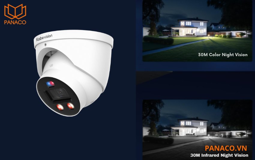 Camera kbvision KX-C8004UN-PRO trang bị hồng ngoại và đèn LED tầm xa lên đến 30 mét