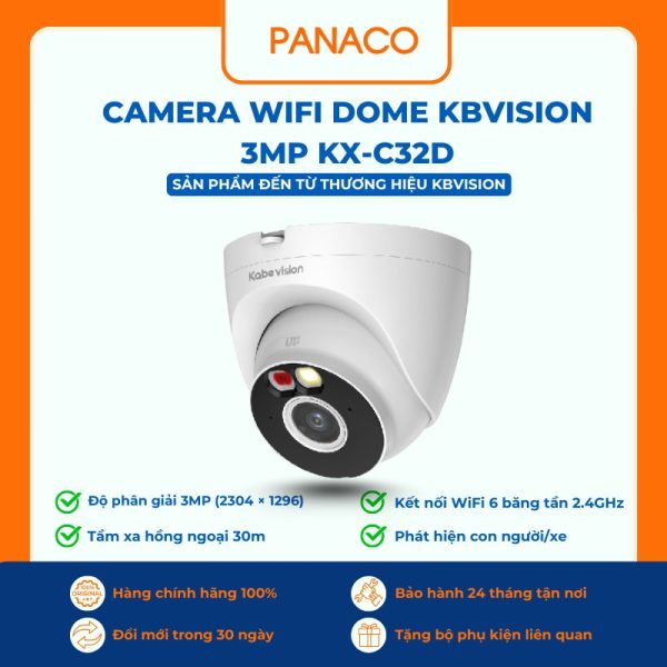 Camera wifi Dome Kbvision 3MP KX-C32D