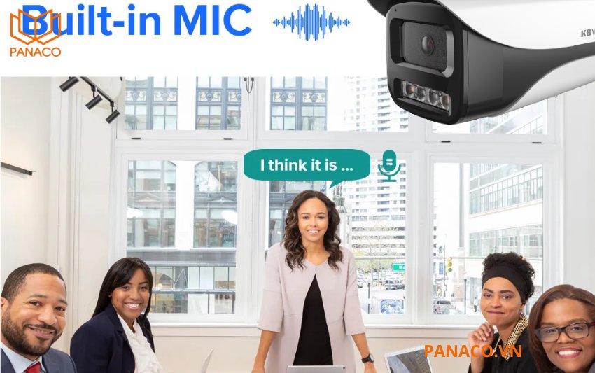 KX-AD4003N-A được tích hợp sẵn micro, cho phép ghi lại âm thanh đồng thời với hình ảnh