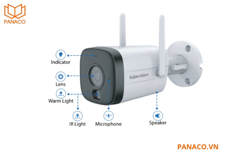 KX-C51L tích hợp micro và loa chất lượng cao, hỗ trợ đàm thoại hai chiều trực tiếp qua ứng dụng KBVIEW Plus