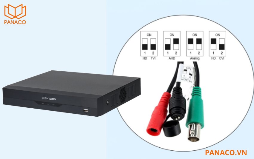 Đầu ghi hình 8 kênh 5 in 1 Kbvision KX-DAi8108H3-5M hỗ trợ đa chuẩn camera 