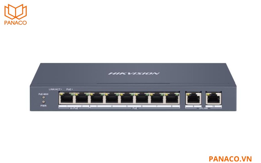 Switch mạng POE 8 cổng Hikvision DS-3E1310HP-EI