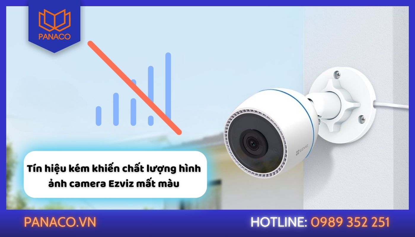 Camera Ezviz mất màu do tín hiệu truyền về đầu ghi kém, khắc phục bằng cách kiểm tra và thay cáp tín hiệu