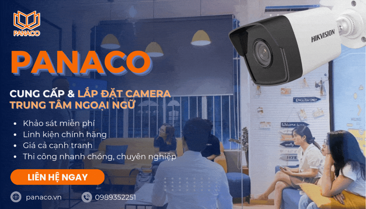 Dịch vụ lắp camera cho trung tâm ngoại ngữ của PANACO