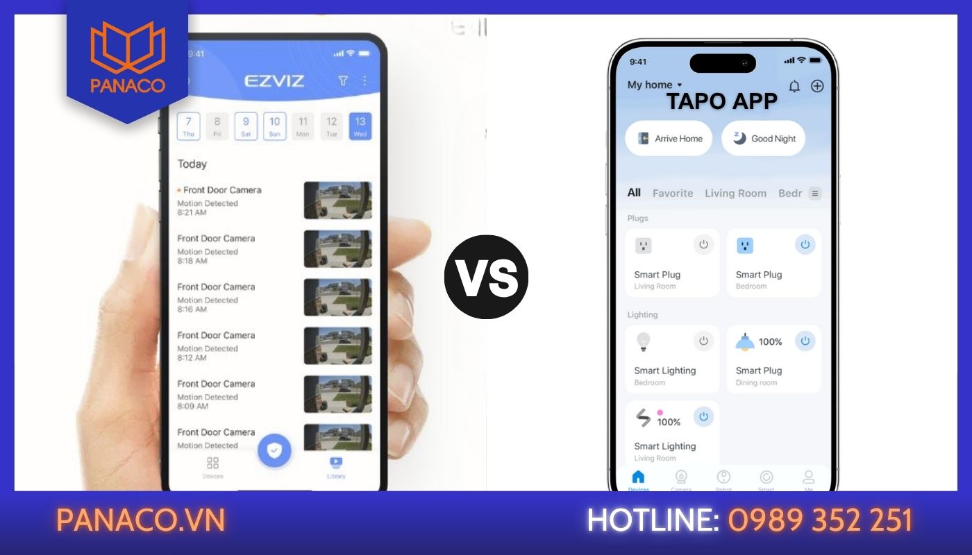 So sánh camera Ezviz và TP-Link về ứng dụng quản lý