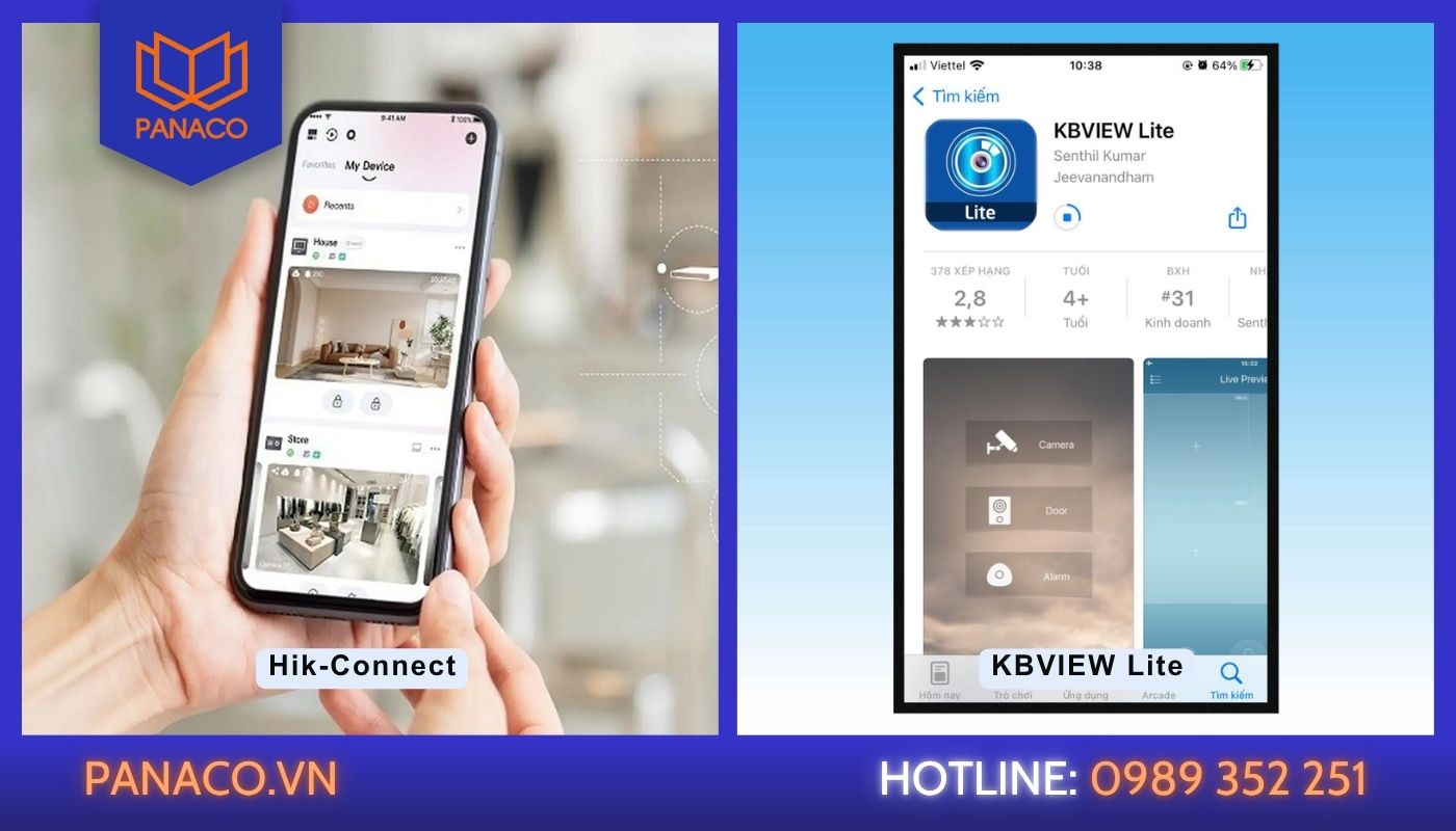 phần mềm quản lý Hikvision và Kbvision