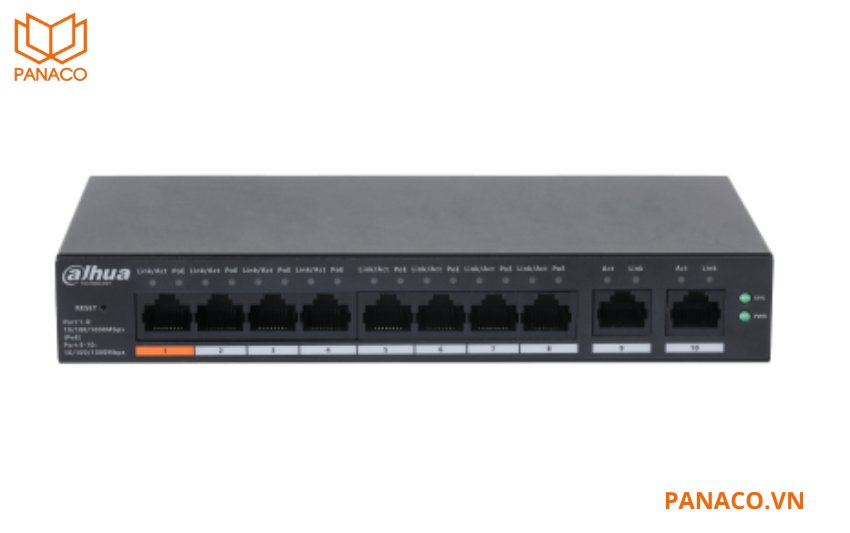 DH-CS4010-8GT-60 trang bị hai cổng uplink (port 9 và 10)