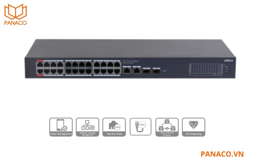 Switch 24-Port GE PoE Dahua DH-CS4228-24GT-240