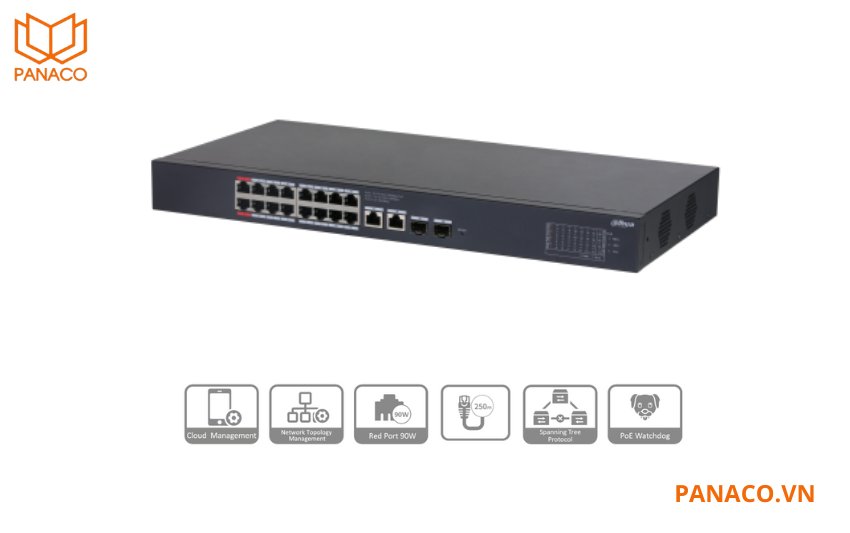 Switch POE Dahua 16 cổng DH-CS4220-16GT-135