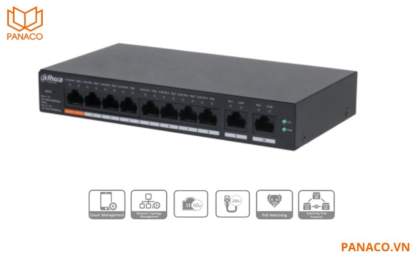 Switch POE Dahua DH-CS4010-8GT-60