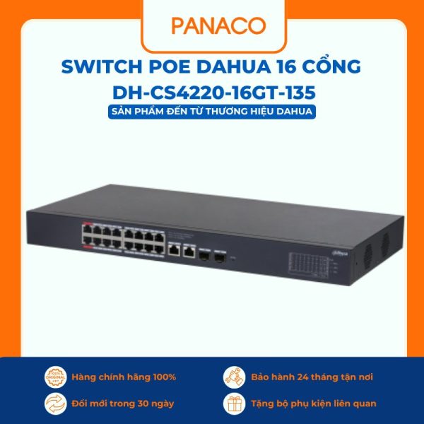Switch Poe Dahua 16 cổng DH-CS4220-16GT-135