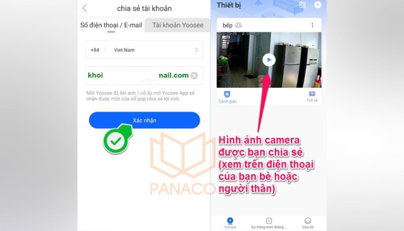 Cách kết nối camera với nhiều điện thoại bằng SĐT hoặc email Cách kết nối camera với nhiều điện thoại bằng SĐT hoặc email