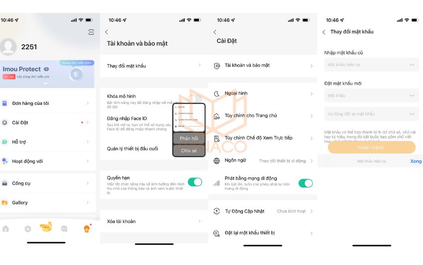 Đăng xuất camera Imou bằng cách đổi mật khẩu tài khoản