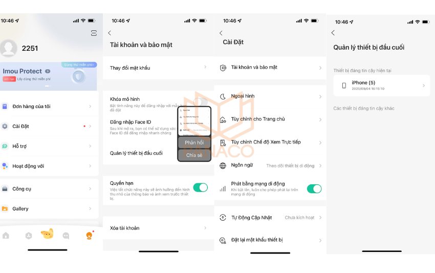 Đăng xuất camera Imou bằng tính năng “Quản lý thiết bị đăng nhập”