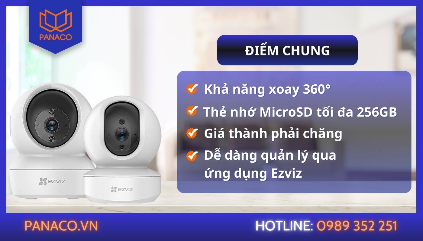 Điểm giống nhau giữa camera xoay 360 Ezviz C6N và TY1