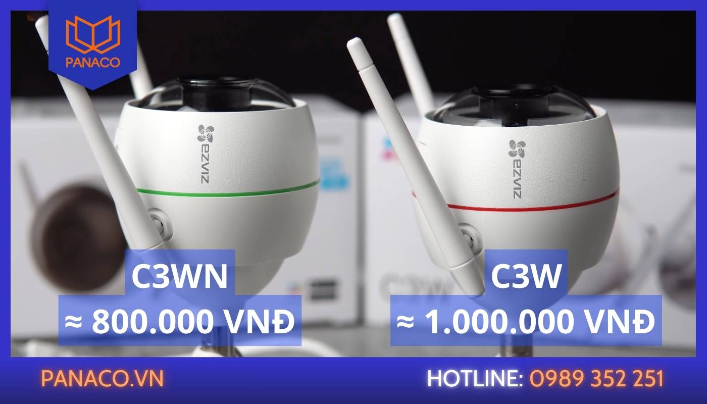So sánh cam Ezviz C3W và C3WN về giá bán