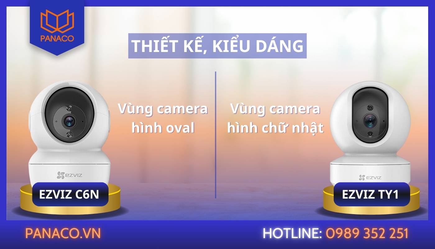 Khác biệt trong thiết kế của camera Ezviz C6N và Ezviz TY1