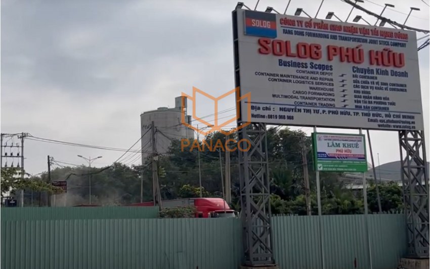Bãi xe container cảng Solog Phú Hữu Quận 9