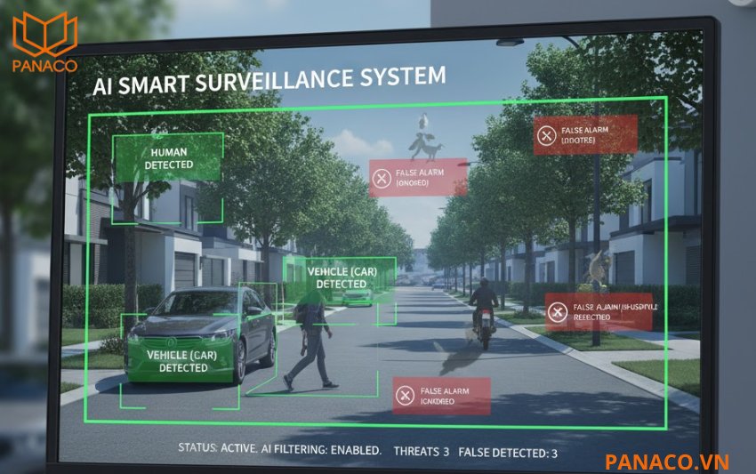 Camera KX-S3L-PRO có thể nhận diện con người và phương tiện