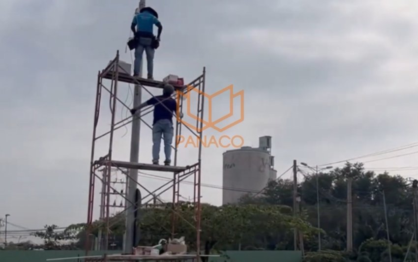 Panaco lắp camera giám sát tại cổng chính Bãi xe container cảng Solog Phú Hữu Quận 9
