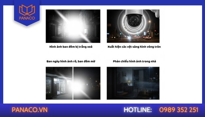 Dấu hiệu nhận biết camera bị phản quang IR