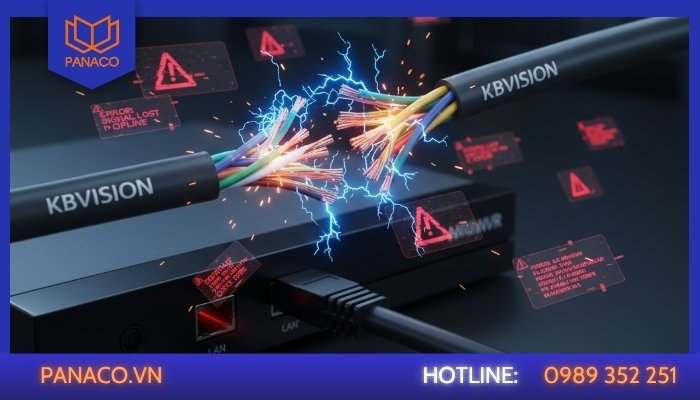 Dây tín hiệu bị đứt khiến camera Kbvision không lên hình Dây tín hiệu bị đứt khiến camera Kbvision không lên hình